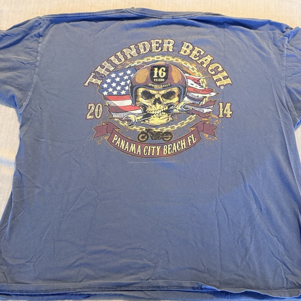 Thunder Beach 2014 Panama City Beach FL Motorcycle Rally Skull T Shirt 3XL‎ - Picture 5 of 6